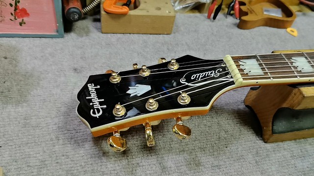 epiphone吉他打品維修的全過程，西安吉他維修
