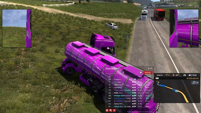 Steam歐洲卡車(chē)模擬2線上全球卡車(chē)模擬聯(lián)機(jī)加來(lái)小路老外小車(chē)超車(chē)憋我到草叢里，必須舉報(bào) 不能慣著！