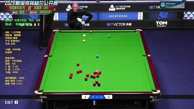馬克-塞爾比VS吳宜澤 2025英格蘭公開賽第五輪-片段