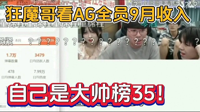 狂魔哥看AG全員9月收入，自己是大帥榜35！