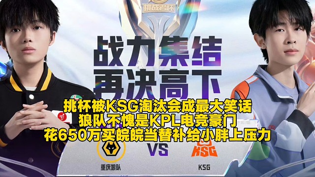 挑杯被KSG淘汰會成最大笑話！狼隊(duì)不愧是KPL電競豪門：花650萬買皖皖當(dāng)替補(bǔ)給小胖上壓力