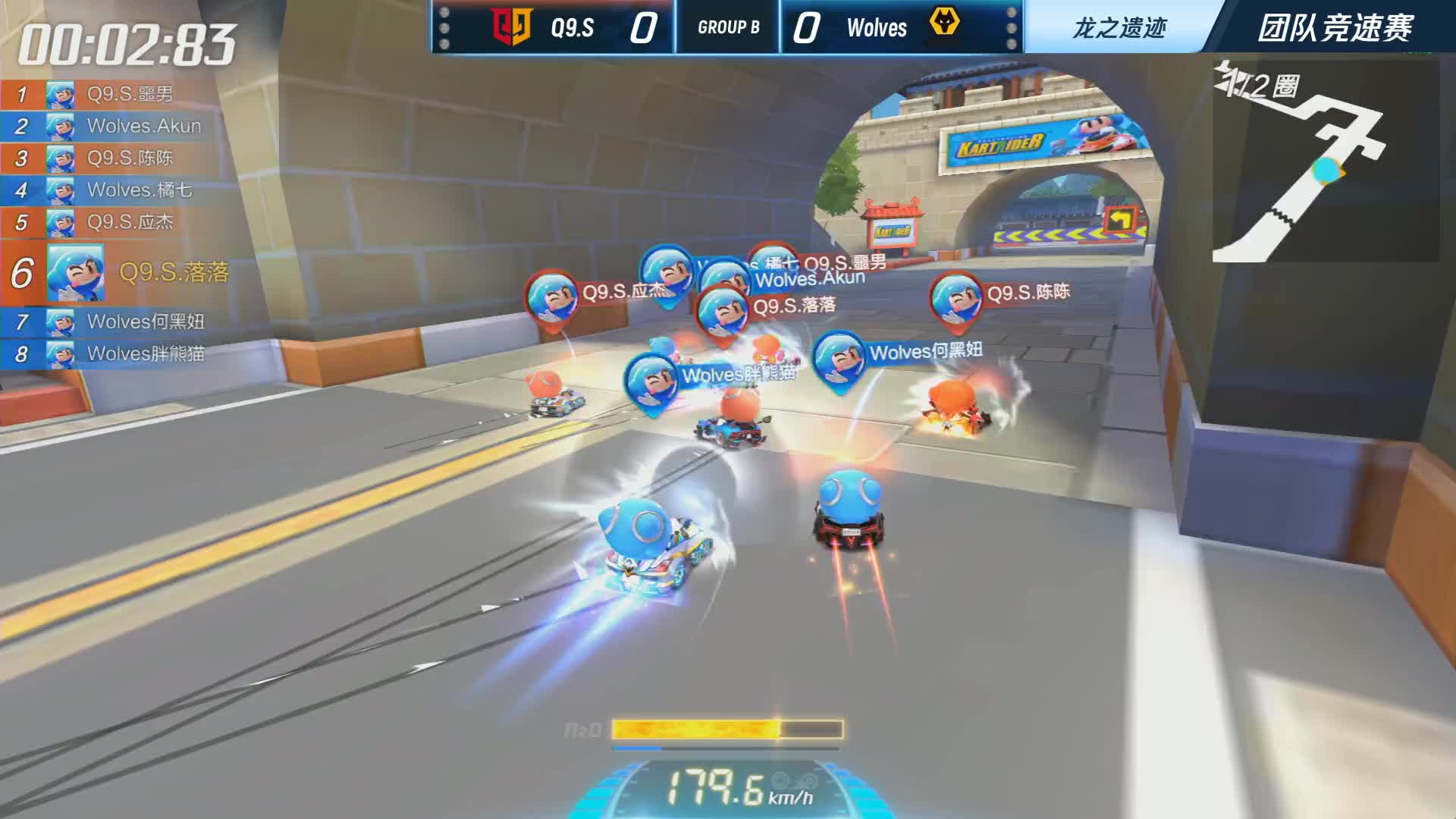 Q9.S vs Wolves_团队竞速赛_跑跑卡丁车手游P1职业联赛预选赛_DAY1