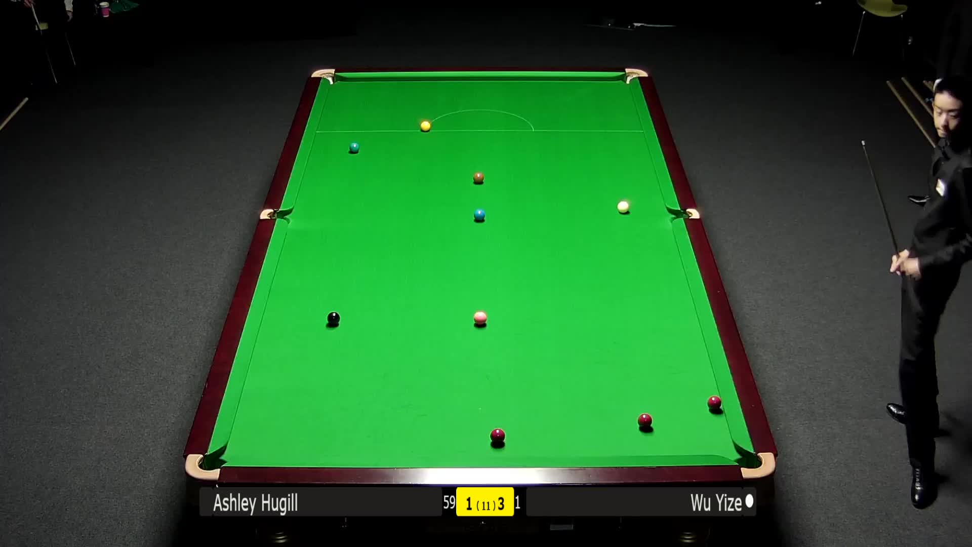 阿斯利-胡吉尔vs吴宜泽（中）（下半场），7月21日#斯诺克世锦赛#