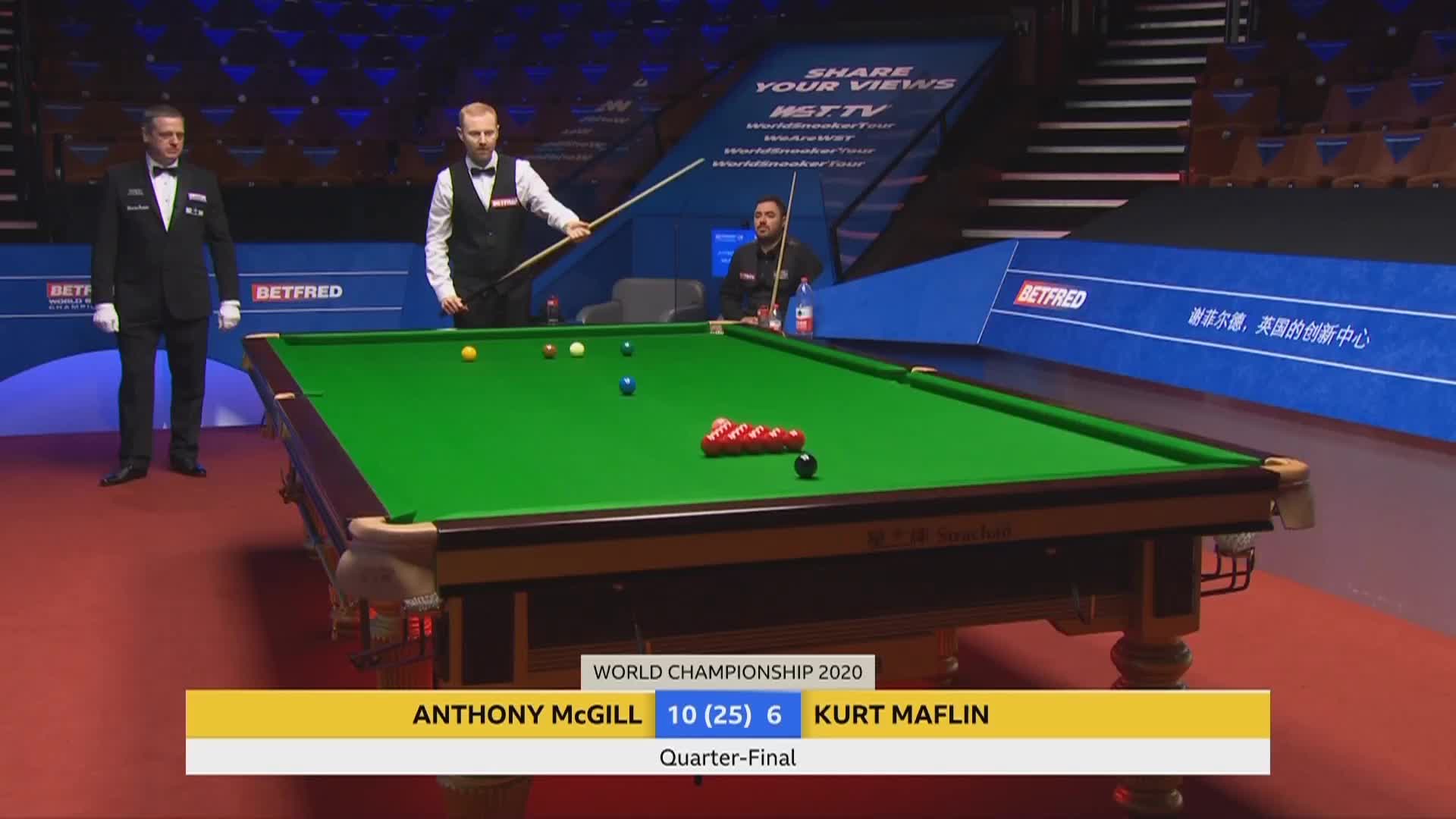 科特·马福林VS安东尼·麦克吉尔，8月11日 #斯诺克世锦赛#清流（全）