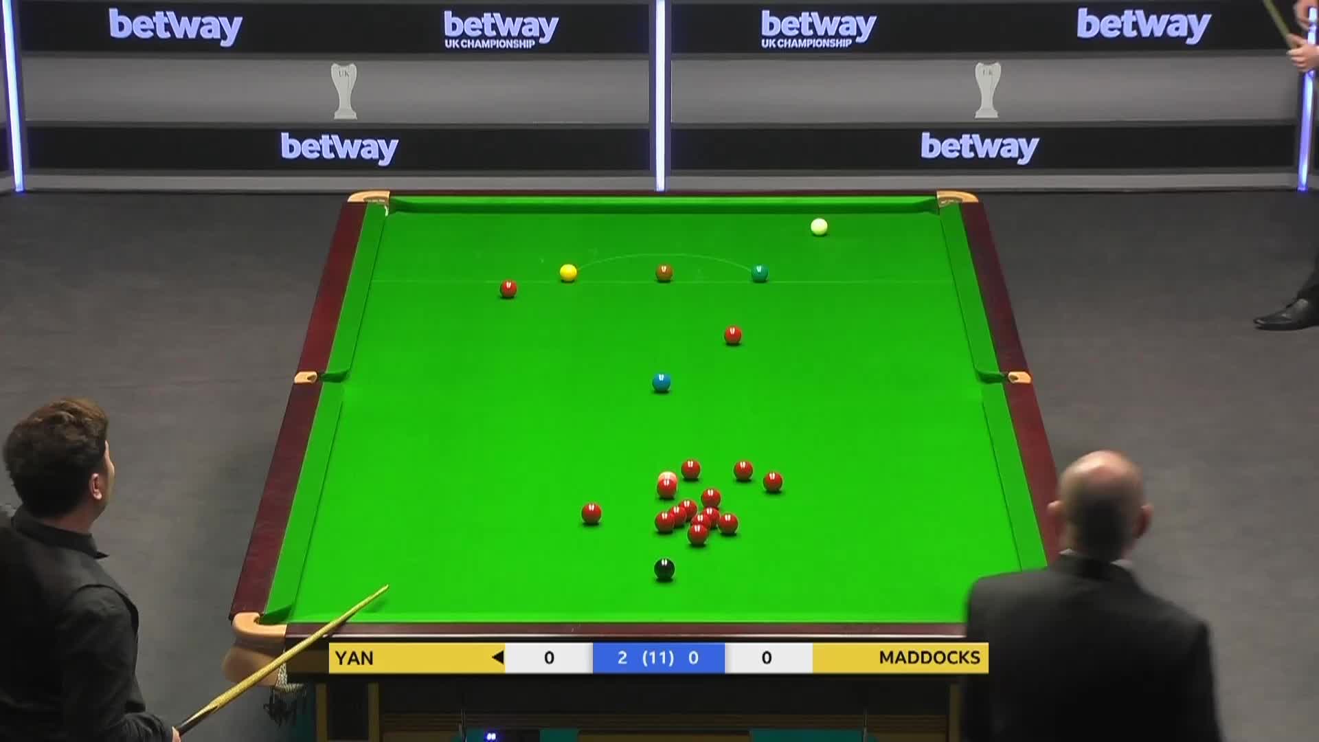 11月23日#斯诺克英锦赛#颜丙涛vs麦多克斯，上半场，清流2号桌