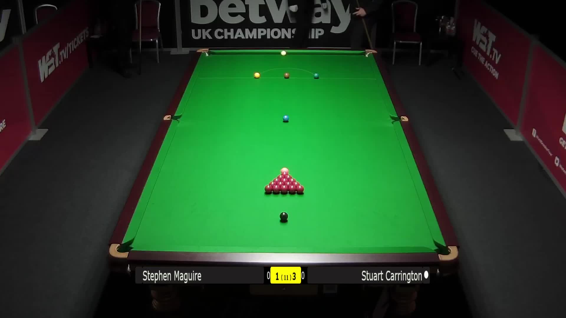 斯蒂芬·马奎尔	VS	斯图尔特·卡灵顿11月28日#斯诺克英锦赛#下半场 清流