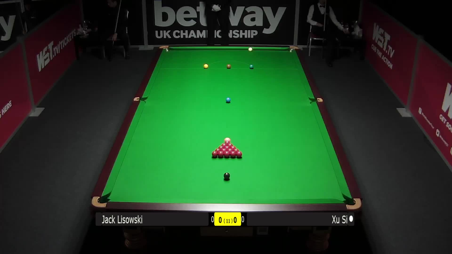杰克·利索夫斯基VS徐思12月1日斯诺克英锦赛 上半场清流