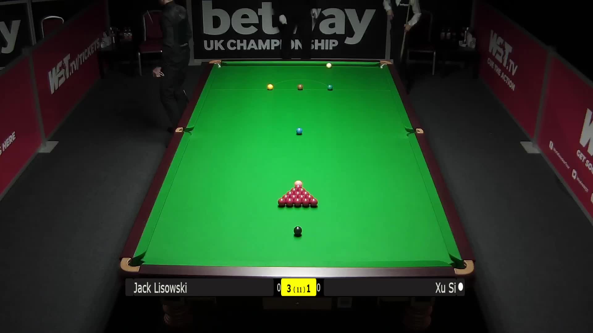 杰克·利索夫斯基VS徐思12月1日斯诺克英锦赛 下半场清流