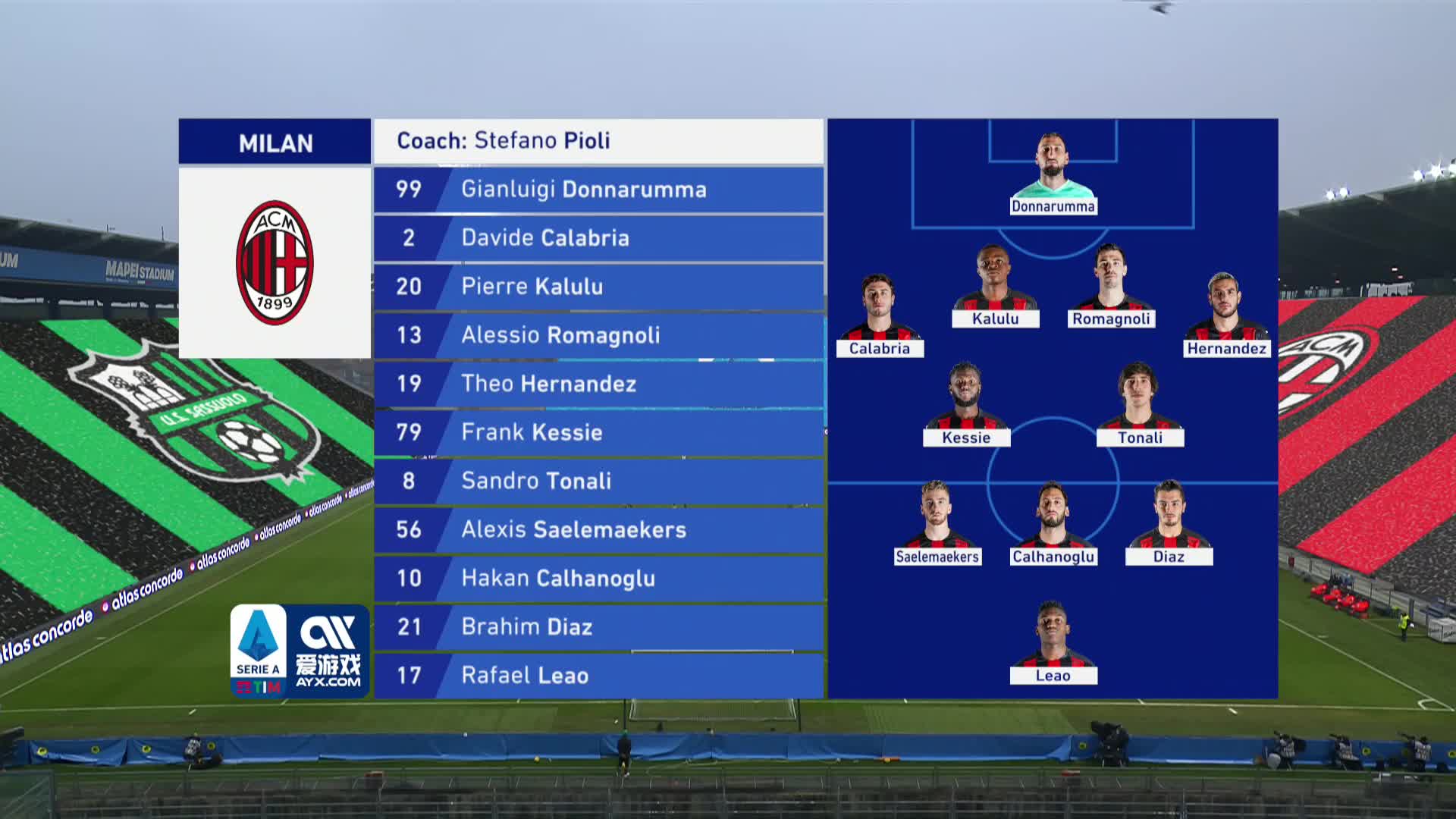 1220 意甲 萨索洛VS AC米兰 上半场pp解说