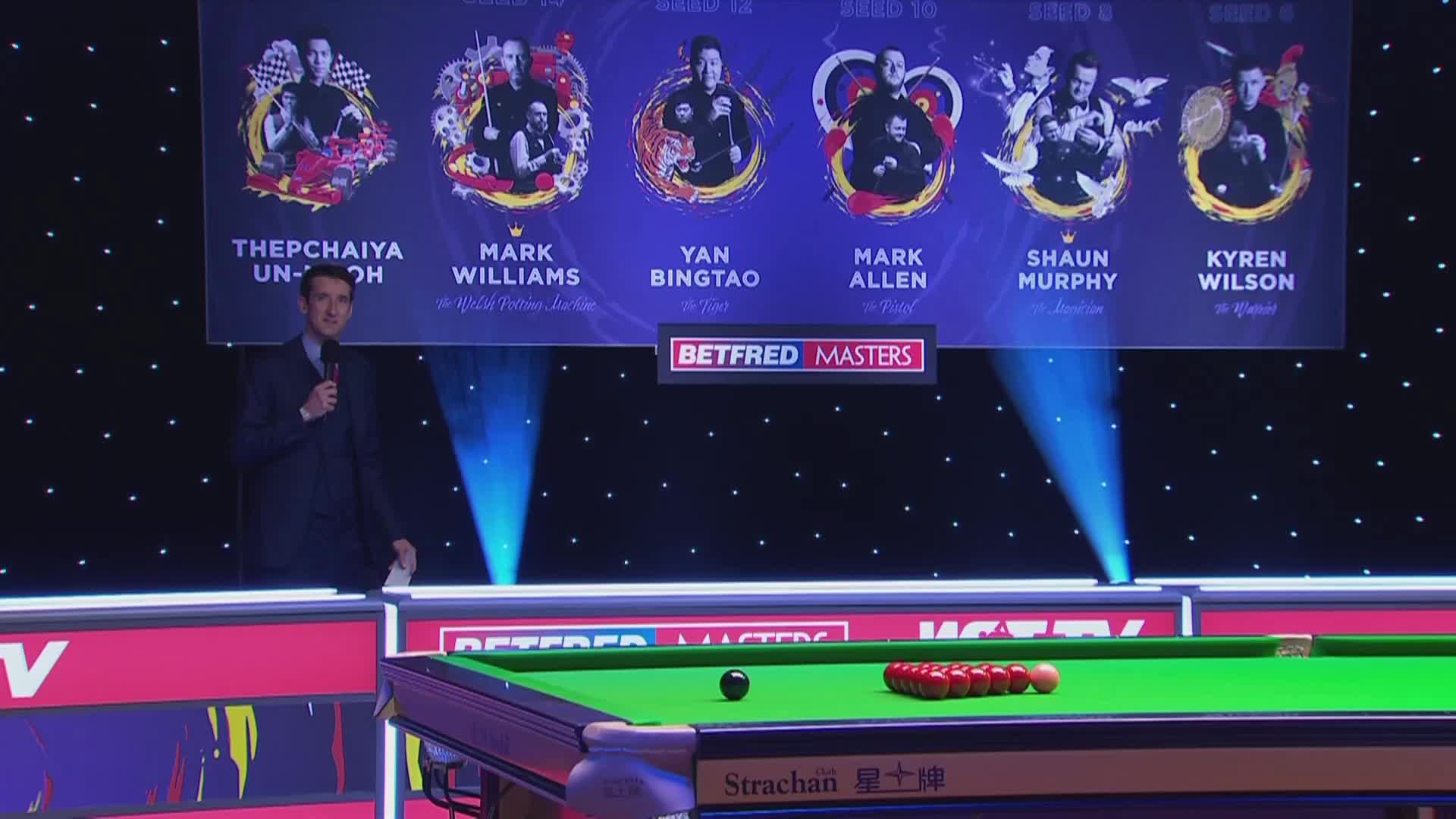 约翰·希金斯VS马克·艾伦 14日斯诺克大师赛 上-清流