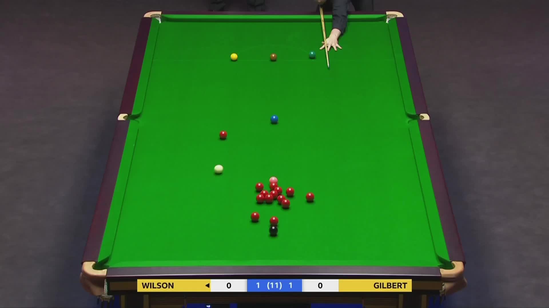 大卫·吉尔伯特VS凯伦·威尔逊 14日斯诺克大师赛 上 -黑8解说