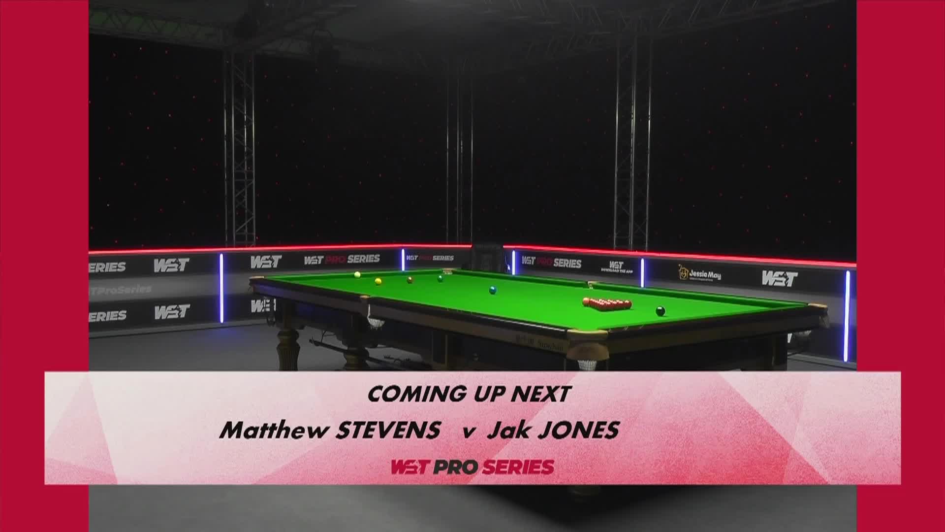 马修·史蒂文斯VS杰克·琼斯 18日斯诺克WST Pro系列赛-清流