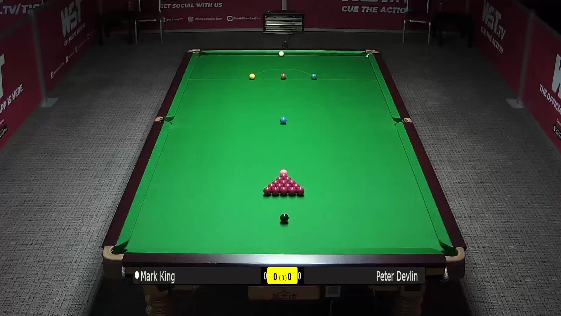 马克·金  VS  彼得·德夫林 23日斯诺克WST Pro系列赛 清流