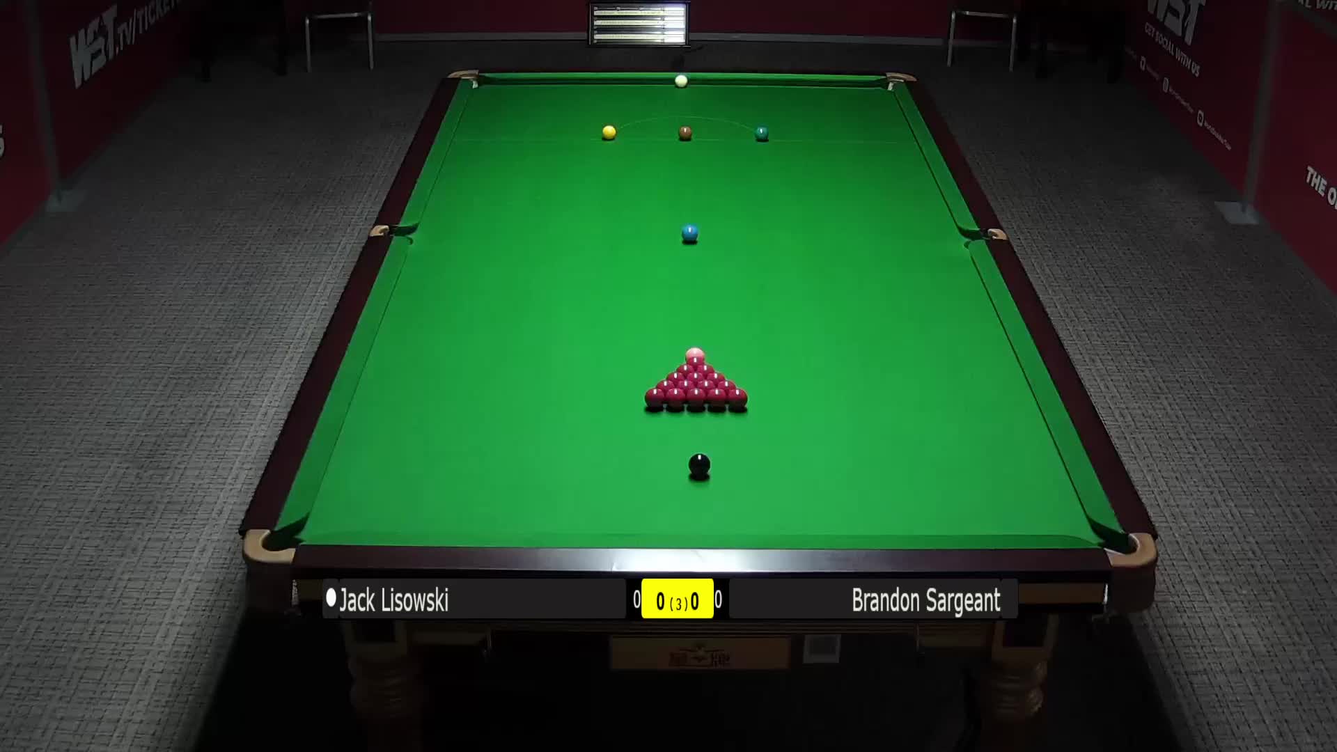 杰克·利索夫斯基  VS  布兰登·萨金特 25日斯诺克WST Pro系列 清流