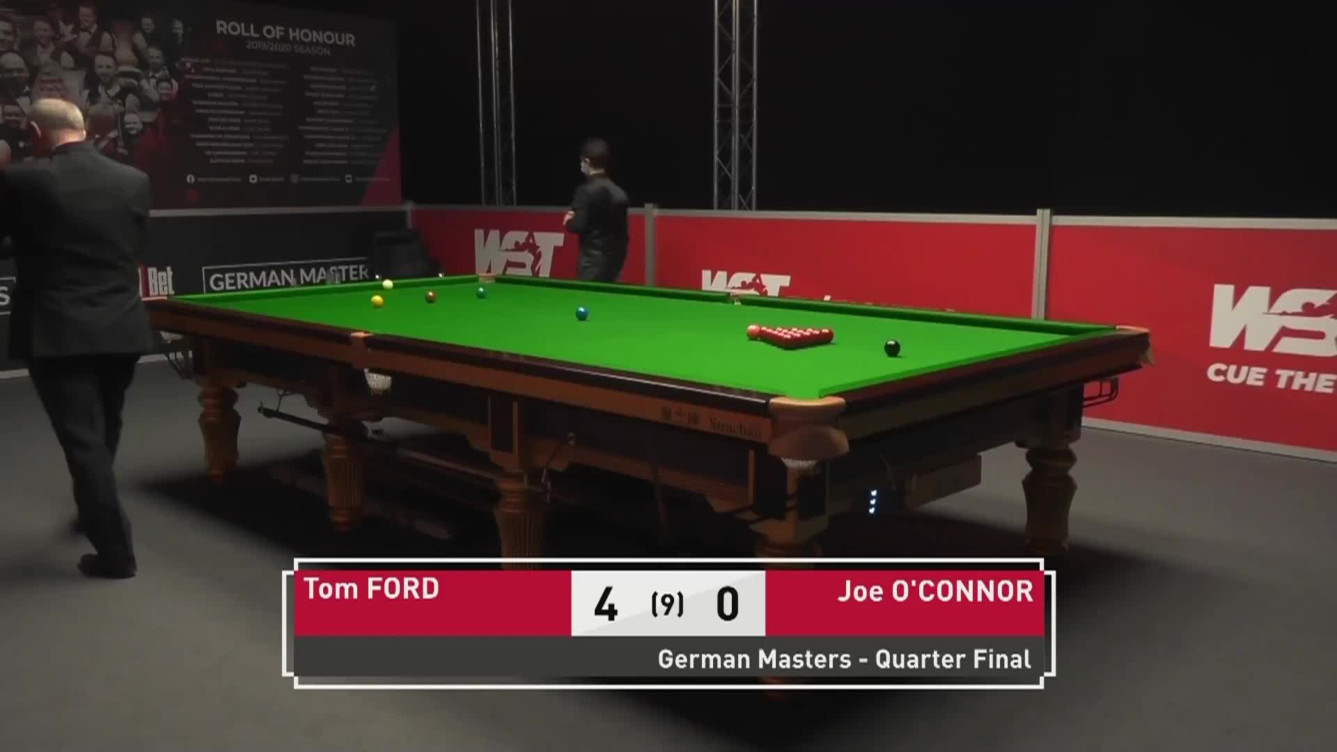 乔·奥康纳VS汤姆·福德 30日斯诺克德国大师赛 下  清流