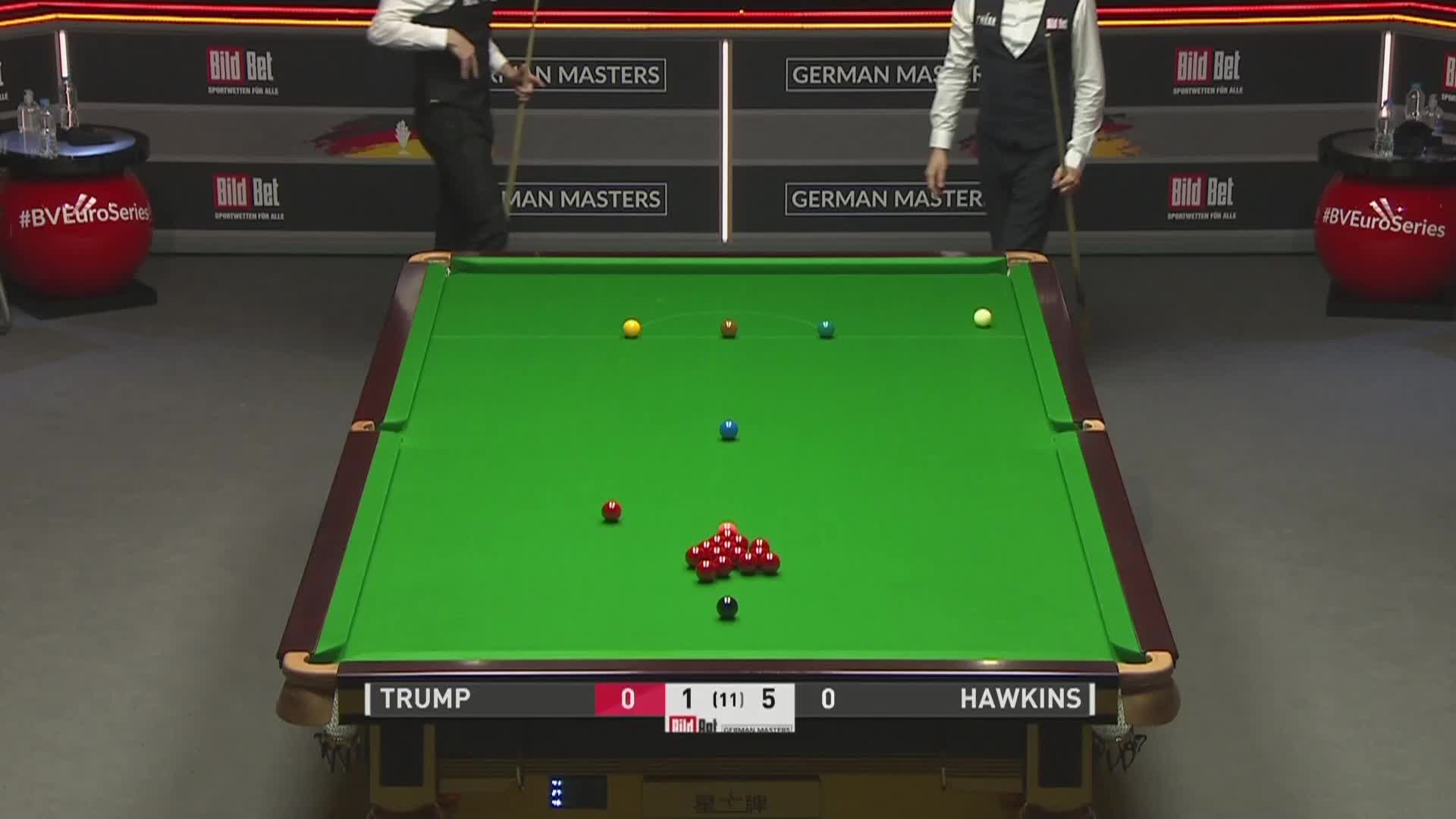 [直播]贾德·特鲁姆普VS巴里·霍金斯  2021徳国大师赛 小特单杆131追分
