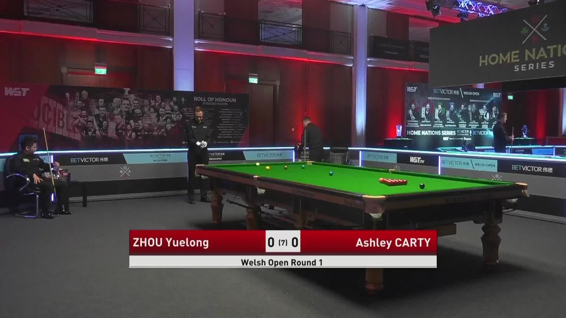 周跃龙VS阿什利·卡蒂 2021威尔士公开赛 清流