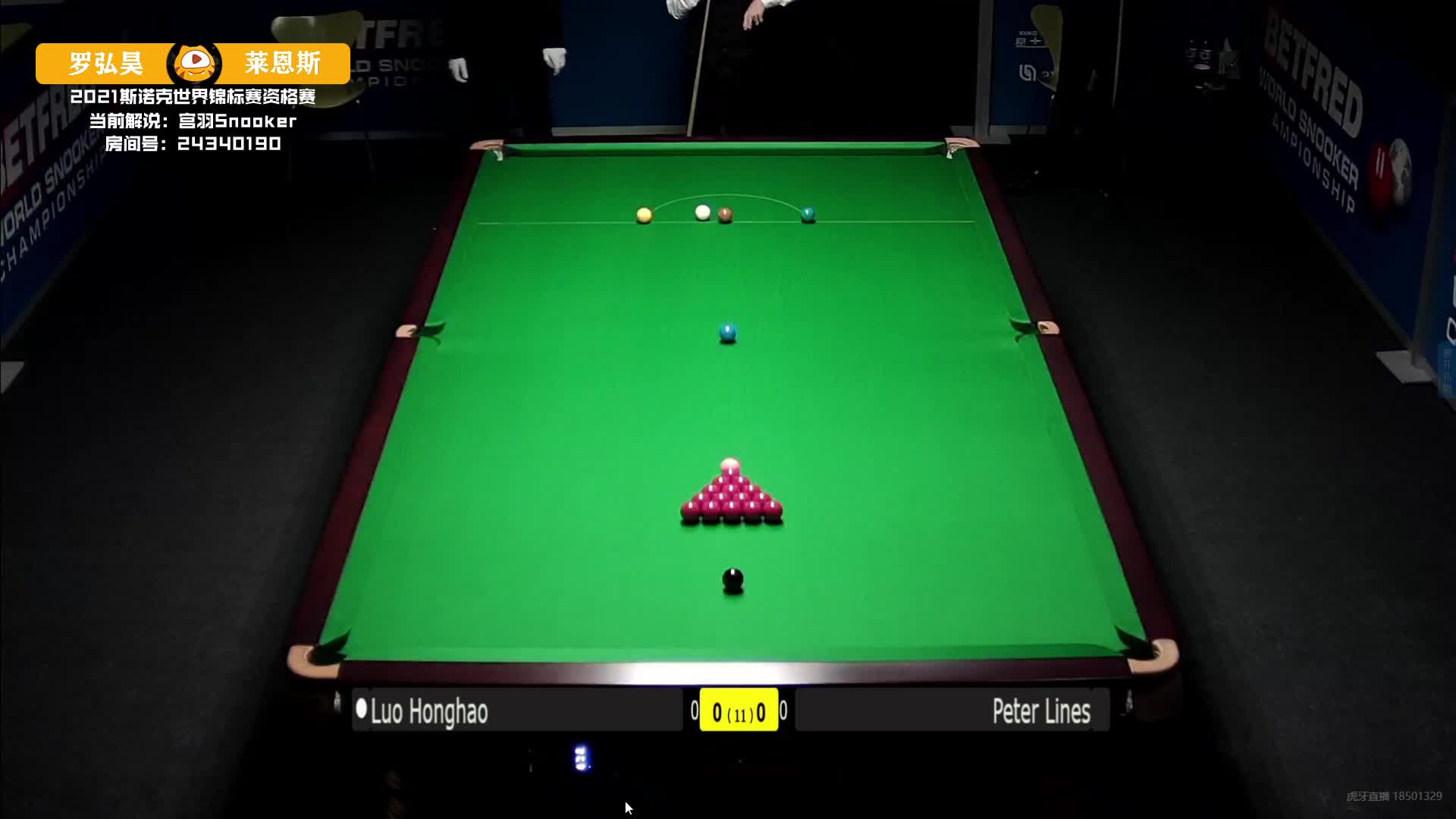 罗弘昊vs彼得·莱恩斯宫羽解说世锦赛资格赛上半场