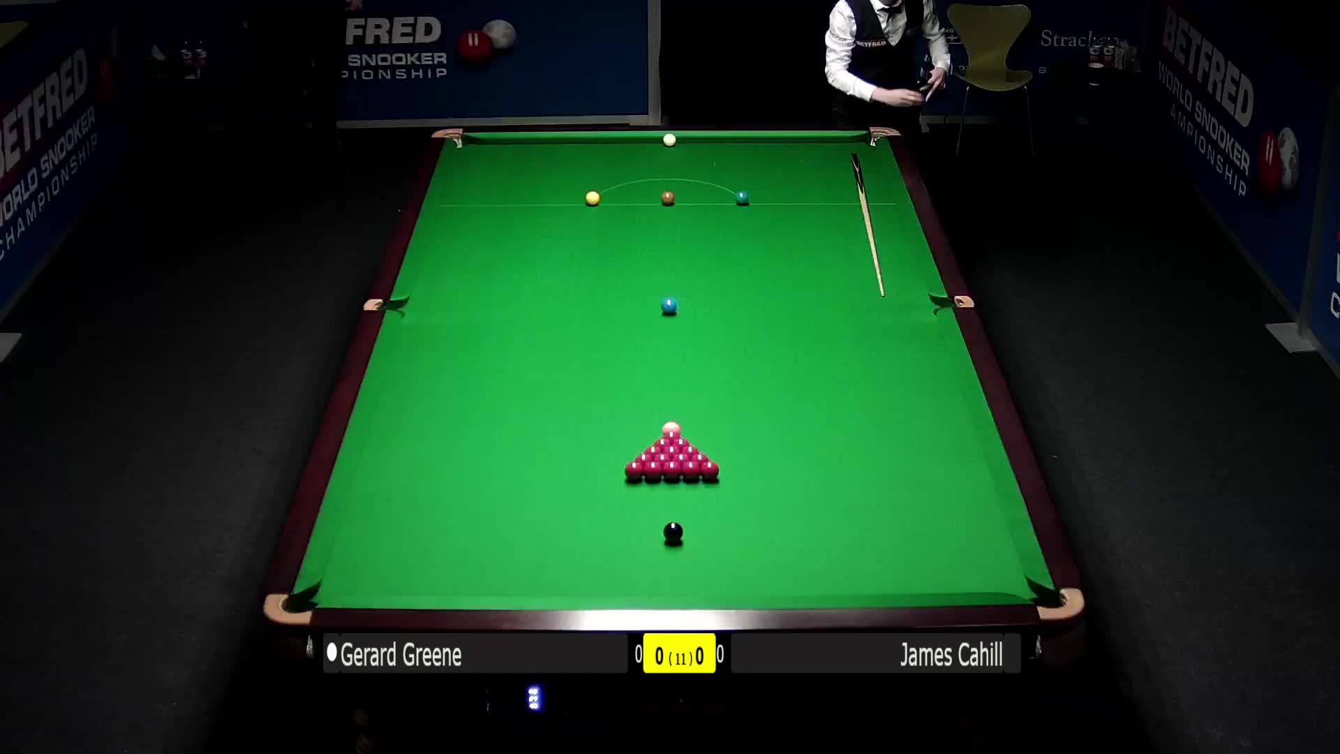 杰拉德·格林VS詹姆斯·卡希尔 清流 斯诺克世锦赛资格赛上半场	