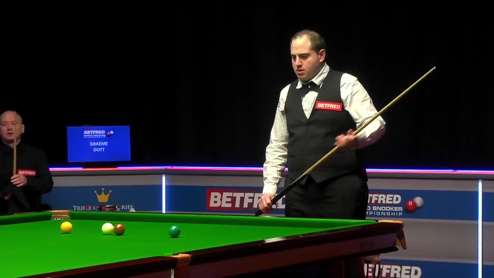 格雷姆·多特VS艾登·沙拉夫 清流	斯诺克世锦赛资格赛上半场