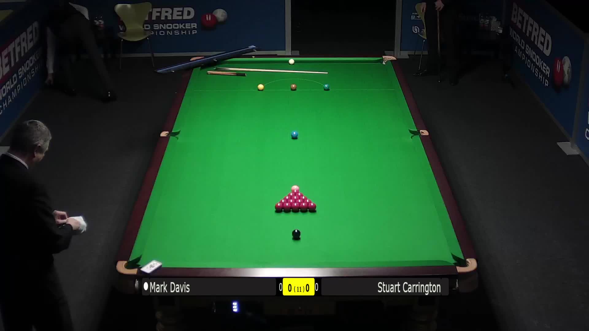 马克·戴维斯VS斯图尔特·卡灵顿 清流 斯诺克世锦赛资格赛上半场