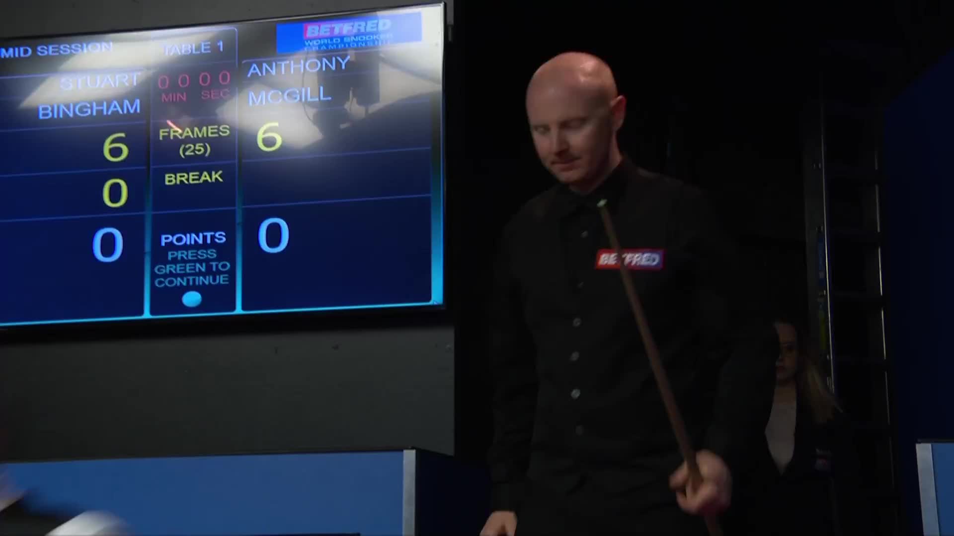 宾汉姆vs麦克吉尔  斯诺克世锦赛正赛 第三轮第二阶段 下半场 清流