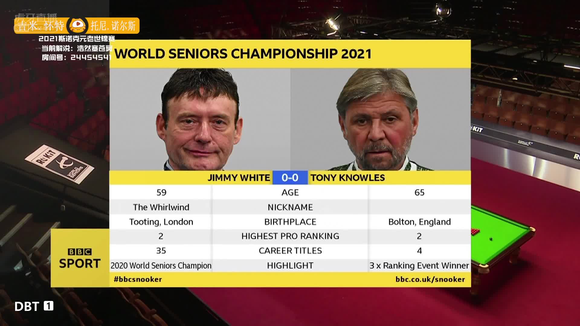 吉米·怀特vs托尼·诺尔斯  斯诺克元老世锦赛 浩然解说