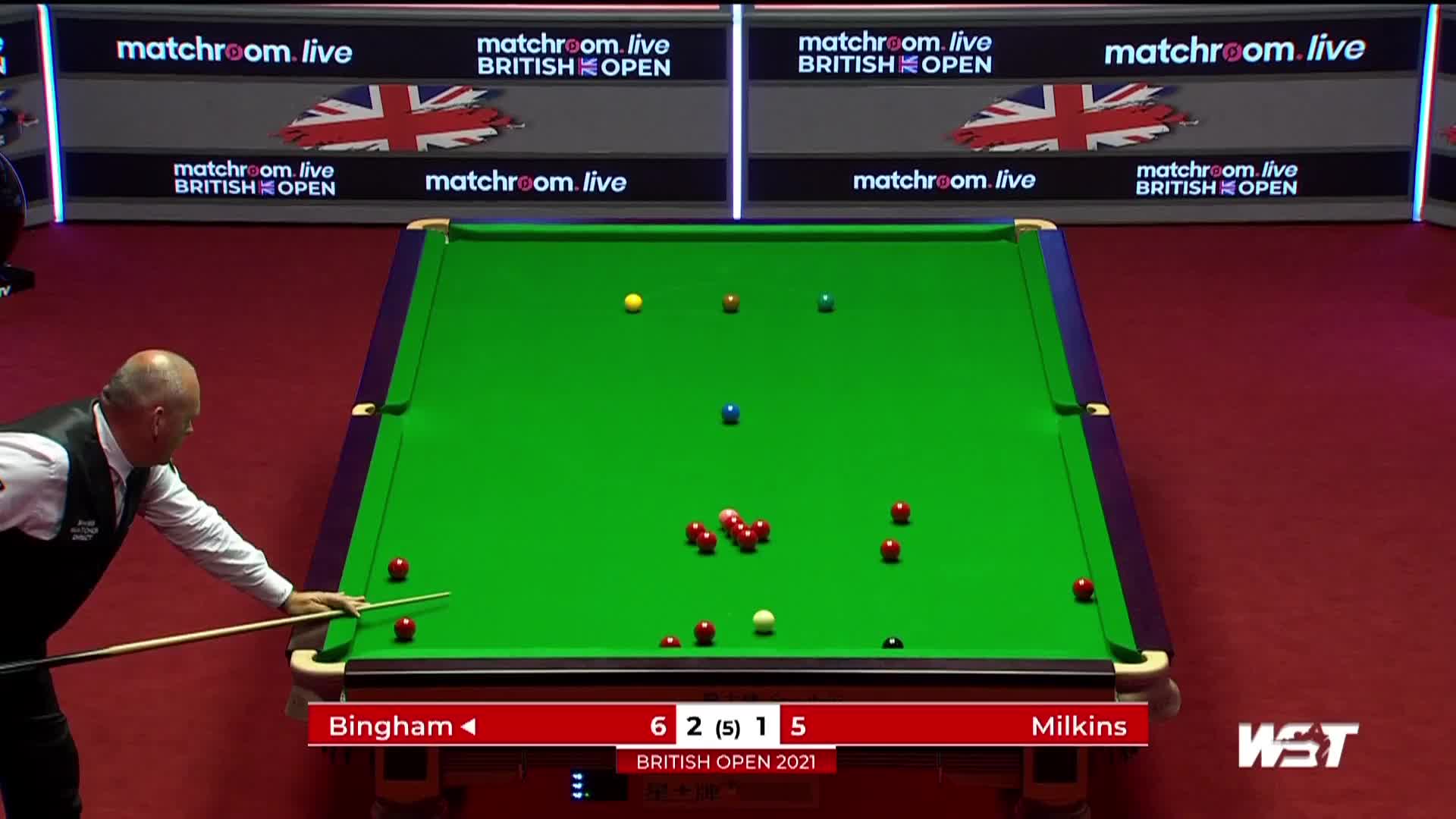 大力出奇迹！二师兄一神杆三红球落袋打懵米叔！