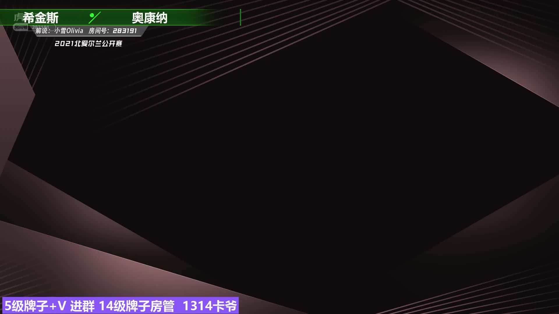 希金斯 vs 奥康纳 北爱尔兰公开赛 小雪解说