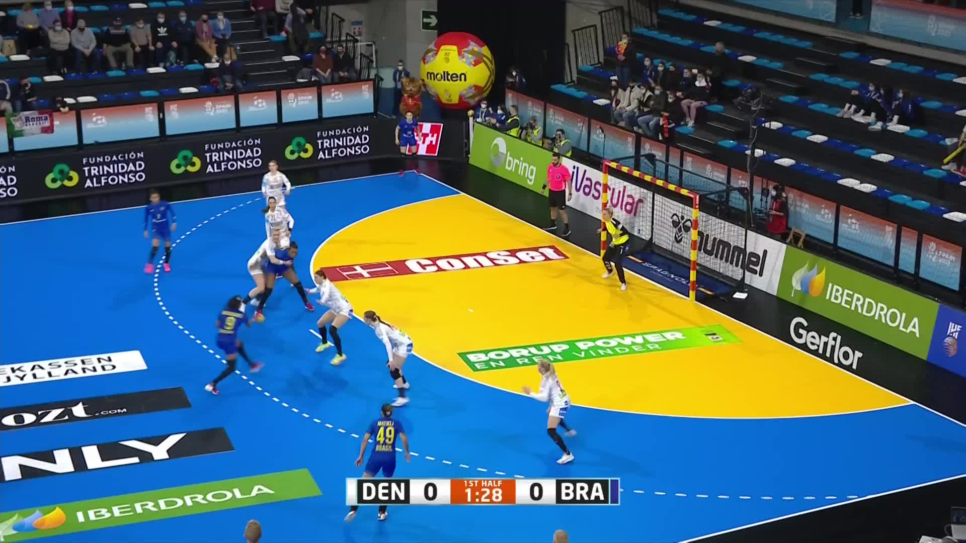 丹麦V巴西 2021年IHF女子手球世界锦标赛