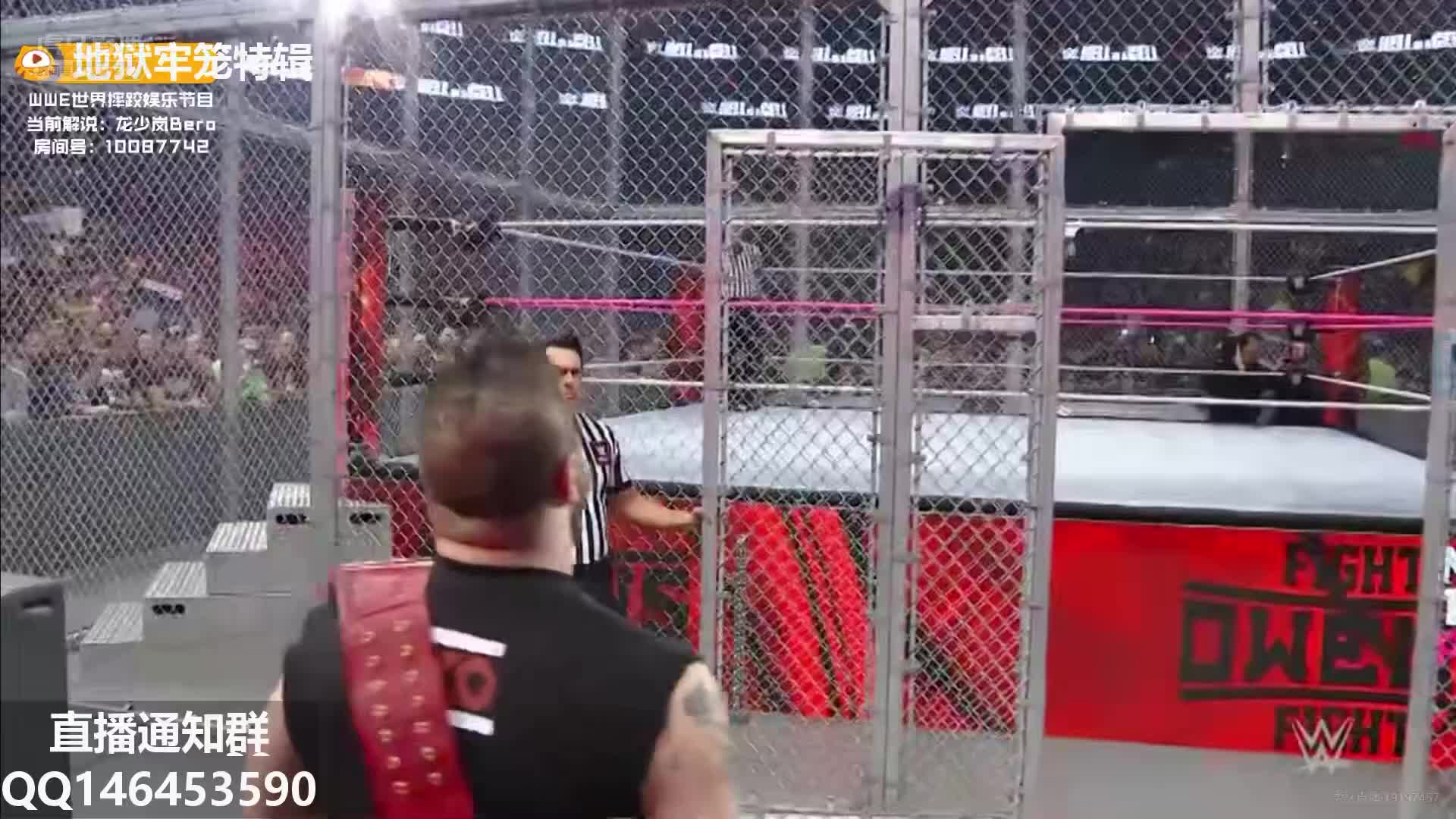 赛斯罗林斯vs凯文欧文斯 地狱牢笼专场 龙少岚解说