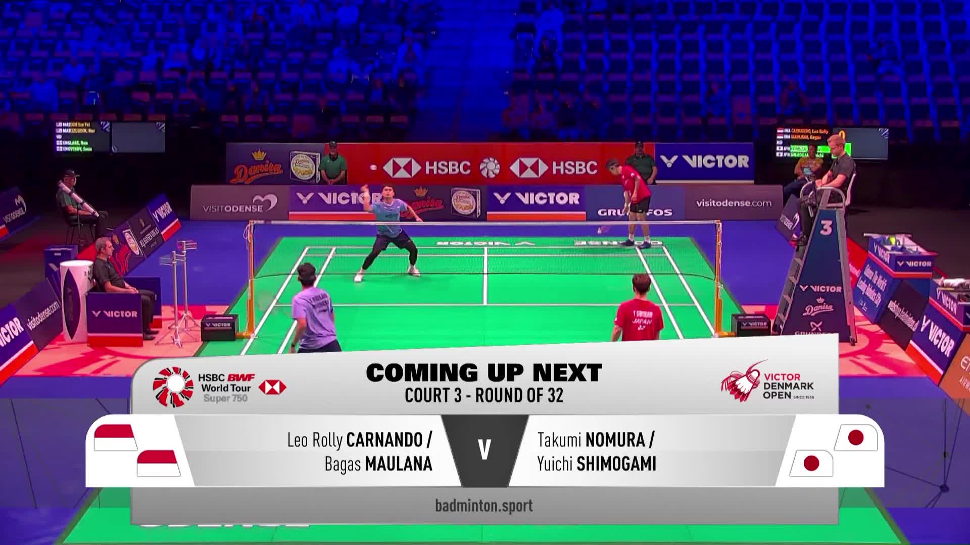 男双 卡尔南多/毛拉纳vs野村拓海/霜上雄一 1/16赛 2025丹麦羽毛球公开赛 清流