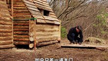 在荒野建造一个独立壁炉的精致木屋，全程解压助眠~(3)