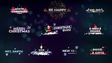 fcpx插件 10组彩色卡通圣诞节新年文字标题模板 支持M1 Christmas Titles