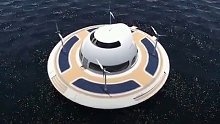 海上飞碟形状的游艇，太科幻了！兄弟们你们喜欢吗？