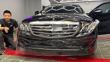 4奔驰E300前杠贴隐形车衣技术讲解教学视频