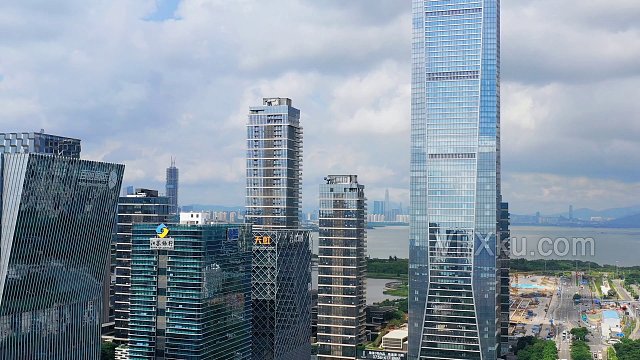 深圳市南山区深圳湾一号cbd航拍-实拍视频