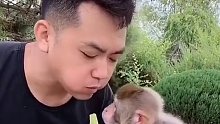 这只小猴子很乖啊