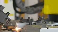 机器人激光切割焊接操作特写-实拍视频