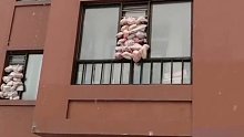 居民窗口储物，目击者直呼太危险：楼下就是单元口，要是砸到人怎么办！
