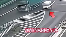 男子实线变道反举报货车逃逸