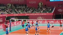 亚运会女子排球预选赛，中国队3：0战胜印度队