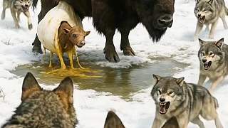 小牛遭遇狼群襲擊