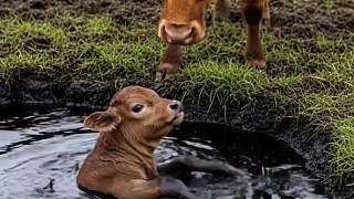 小牛掉進(jìn)泥坑 大牛向主任求救