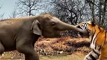 大象驱赶老虎