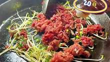 街头吃葱炒牛肉吃到爽！自带牛肉加进去！
