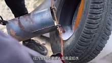 给汽车轮胎灌入超高温铅水，上路后会发生啥？最后画面真滑稽！