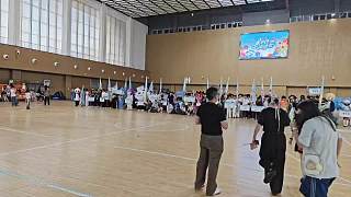 乒乓球比賽選手集結(jié)列隊(duì)