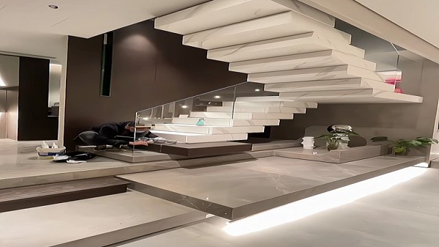 堆叠式楼梯完工实景就是时尚高级