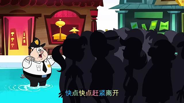 达菲鸭恶搞猪队长，还画了个大花脸。真是太尴尬了